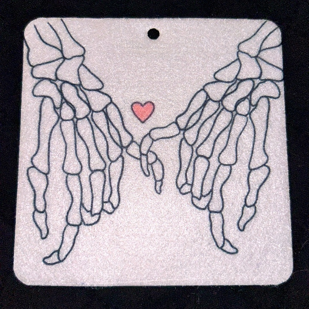 Skeleton hands car air freshener